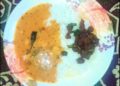 Steam rice with khatidal & talava gosht