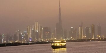 Burj khalifa view frm sea