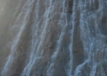 UAE. Fujairah city. Water fall Restaurant